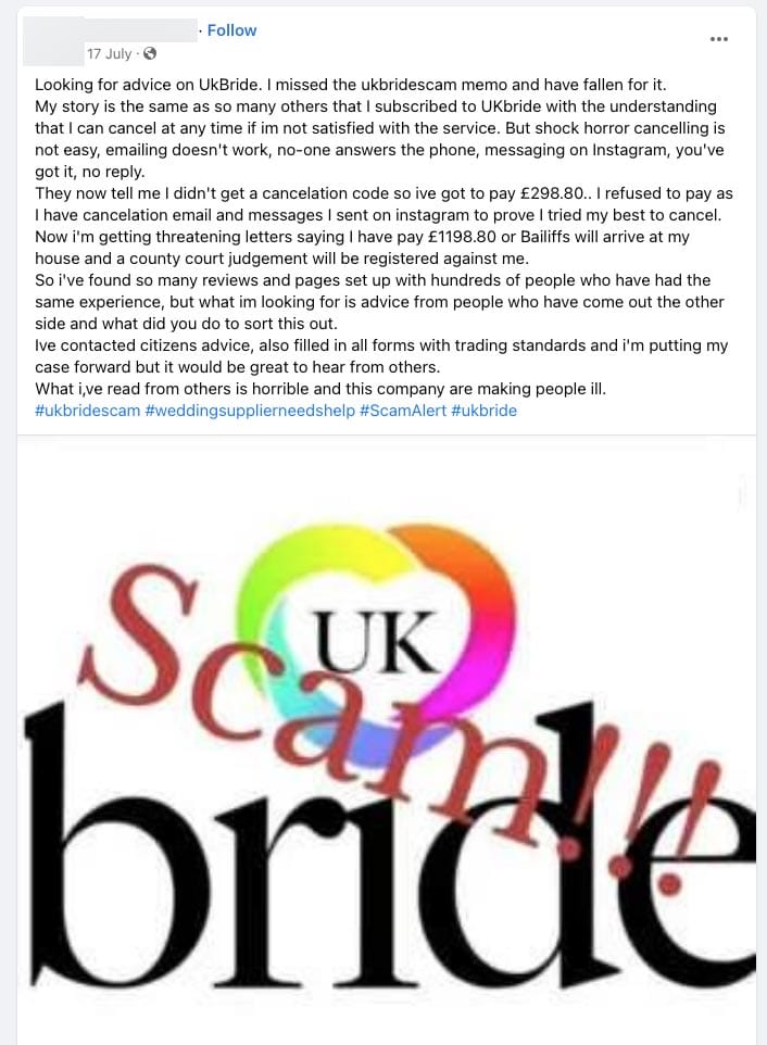 UKbride Scam