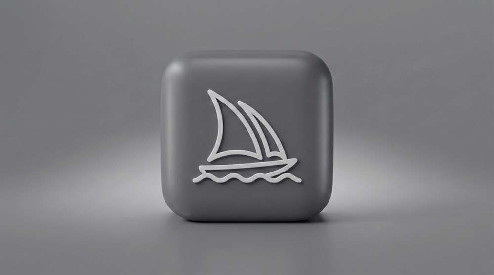 About 5 Stylised sailboat on grey background